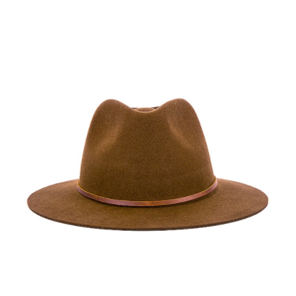Brixton Wesley Wool Medium-Brim Fedora in "Coffee"